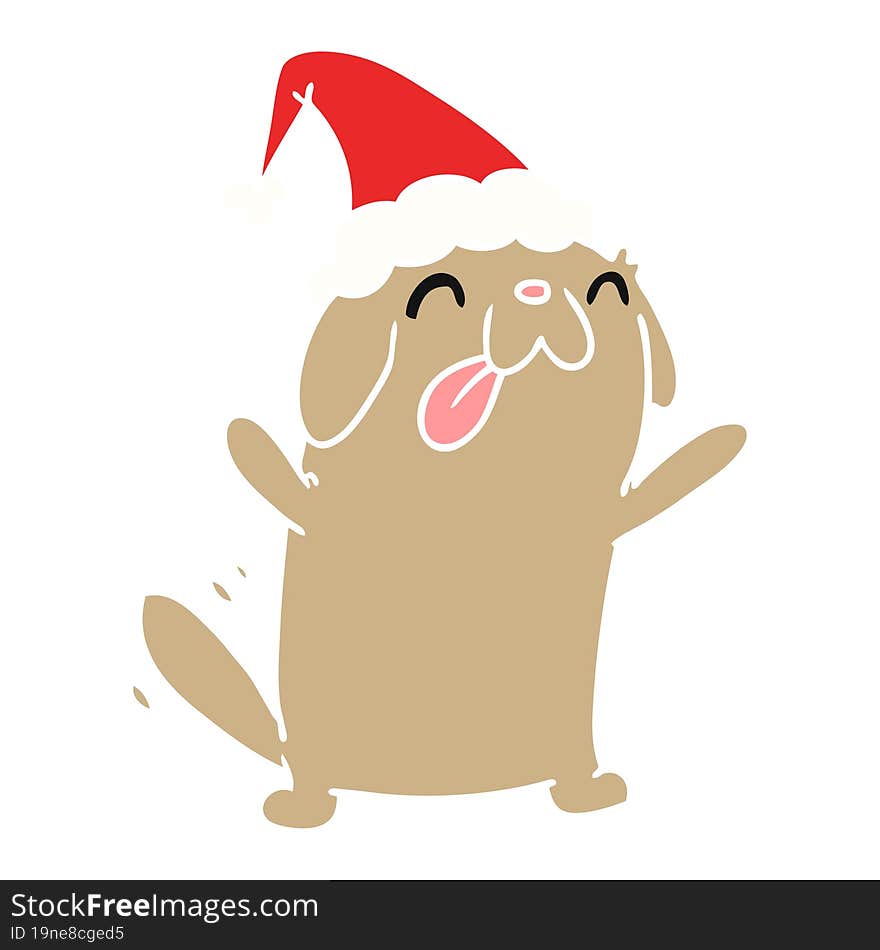 christmas cartoon of kawaii dog