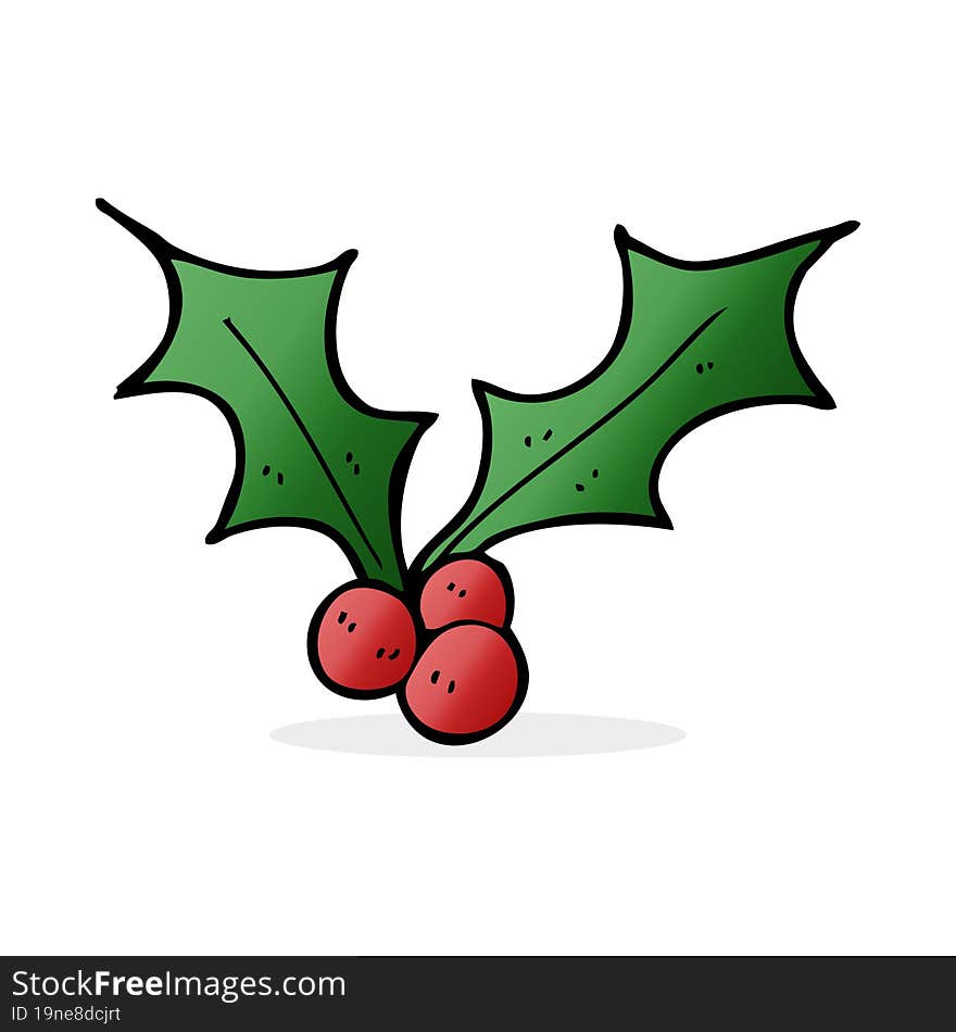 Cartoon Christmas Holly