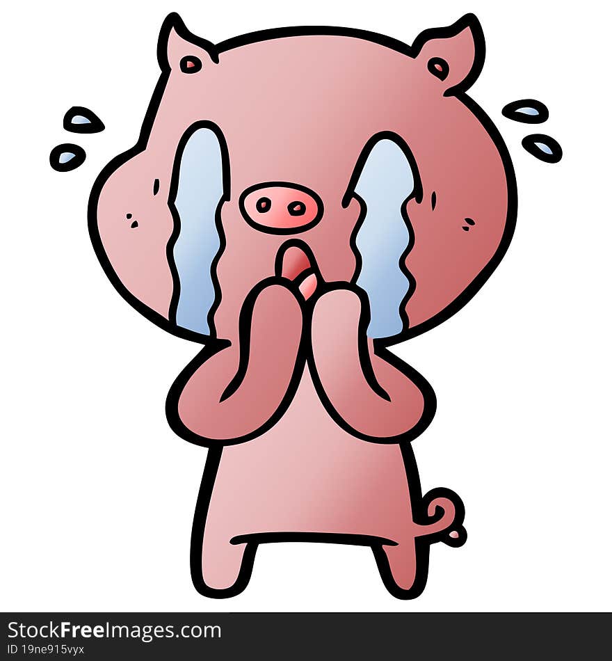 crying pig cartoon. crying pig cartoon