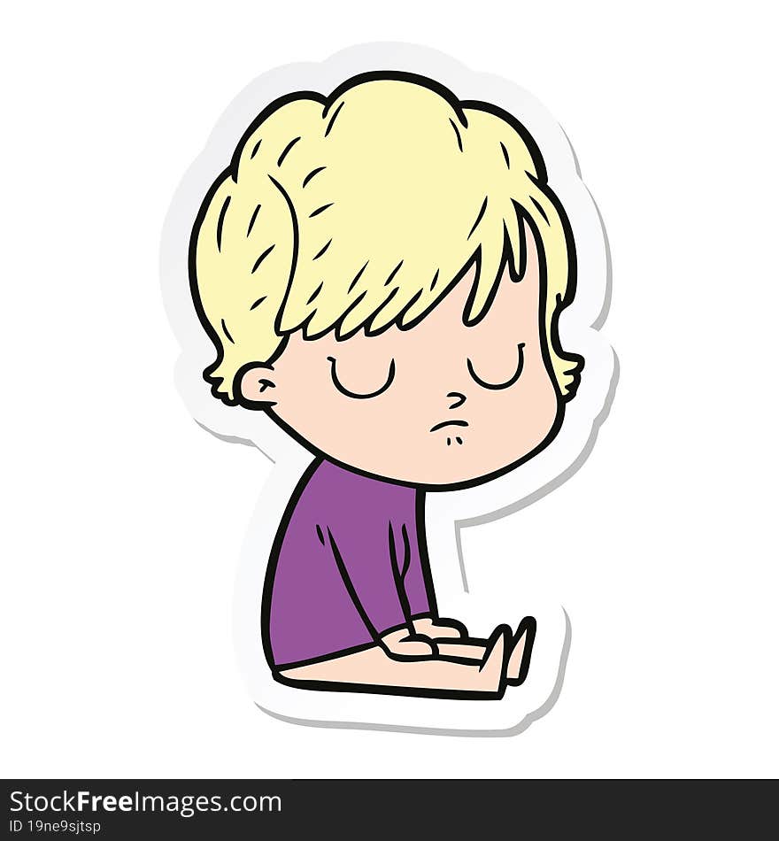 sticker of a cartoon woman