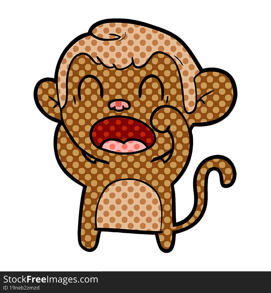 shouting cartoon monkey. shouting cartoon monkey