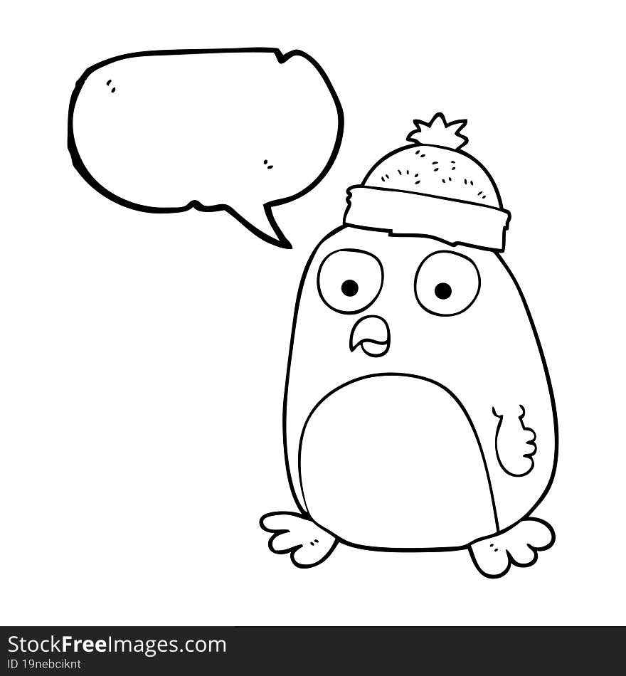 Speech Bubble Cartoon Christmas Robin