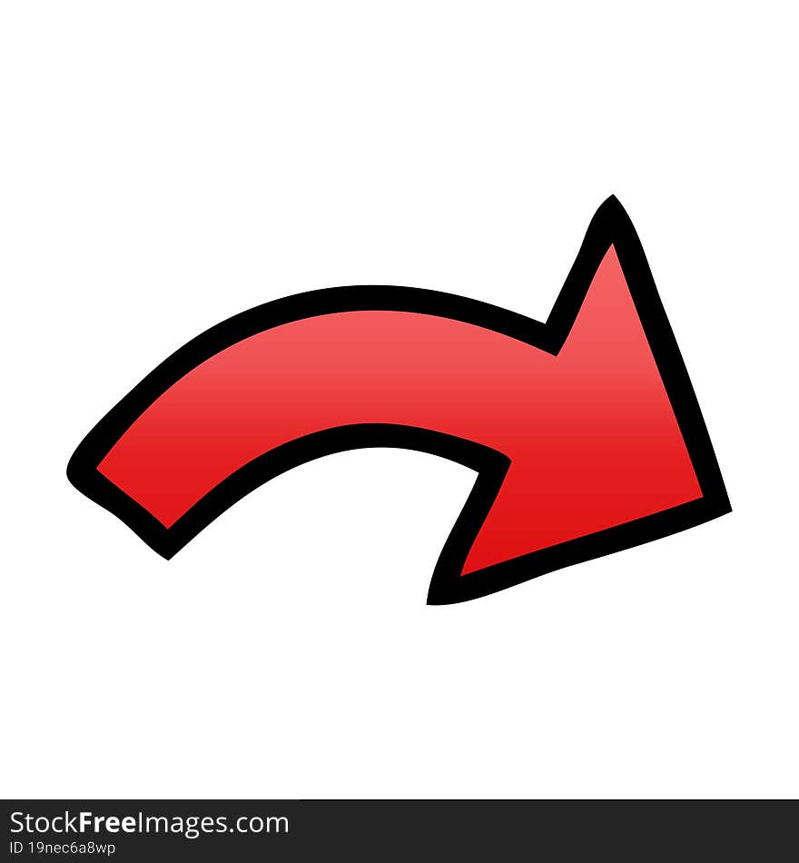 Gradient Shaded Cartoon Directional Arrow