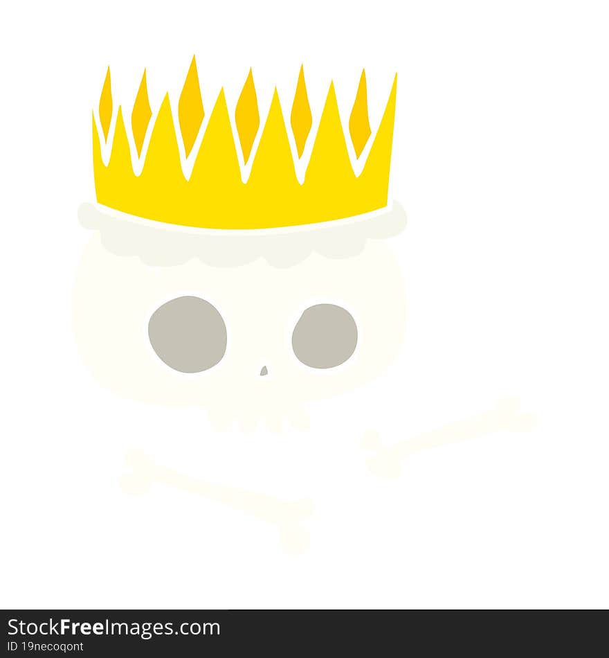 Flat Color Illustration Of A Cartoon Crown