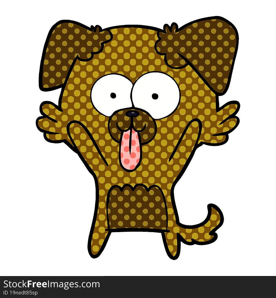 cartoon dog with tongue sticking out. cartoon dog with tongue sticking out