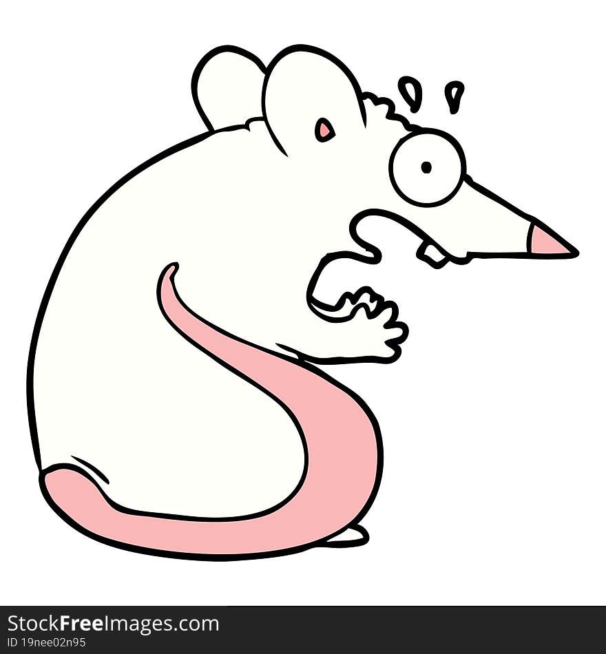 cartoon frightened mouse. cartoon frightened mouse