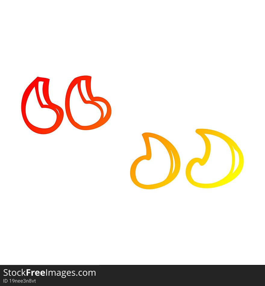 warm gradient line drawing cartoon quotation marks