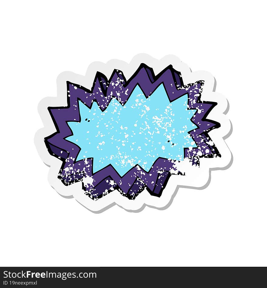 retro distressed sticker of a cartoon explosion symbol