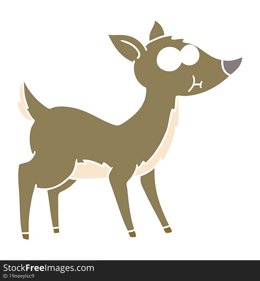 flat color style cartoon deer