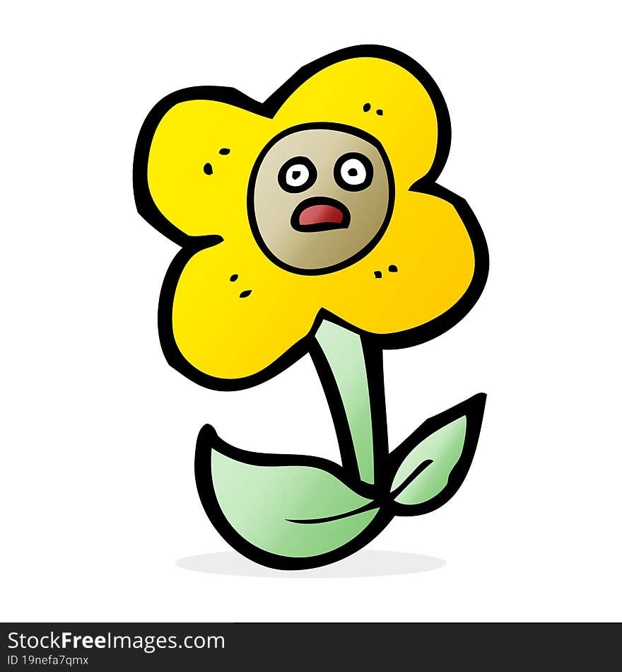 cartoon flower with face