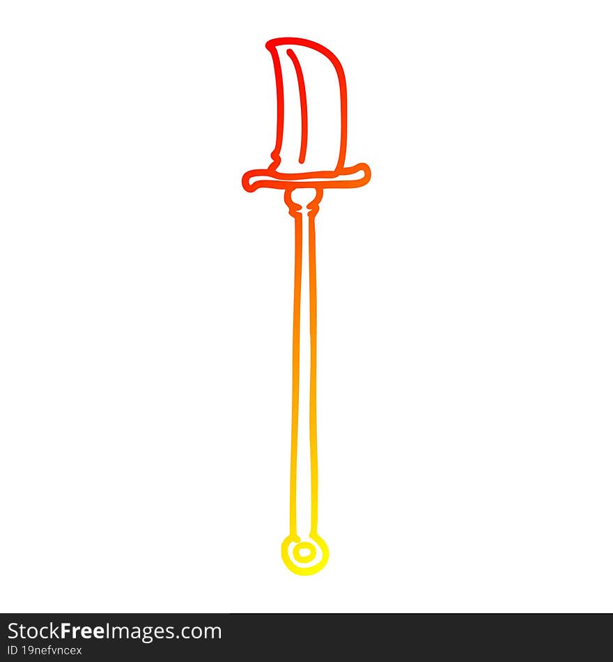 warm gradient line drawing cartoon knife