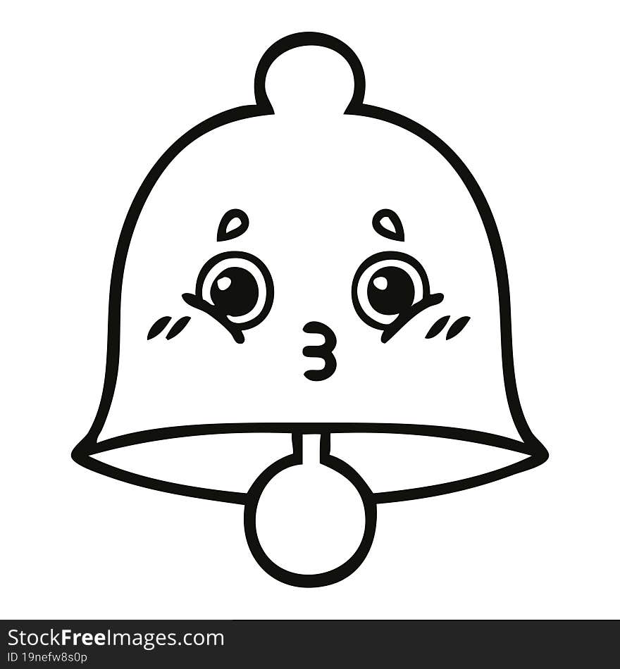 line drawing cartoon bell