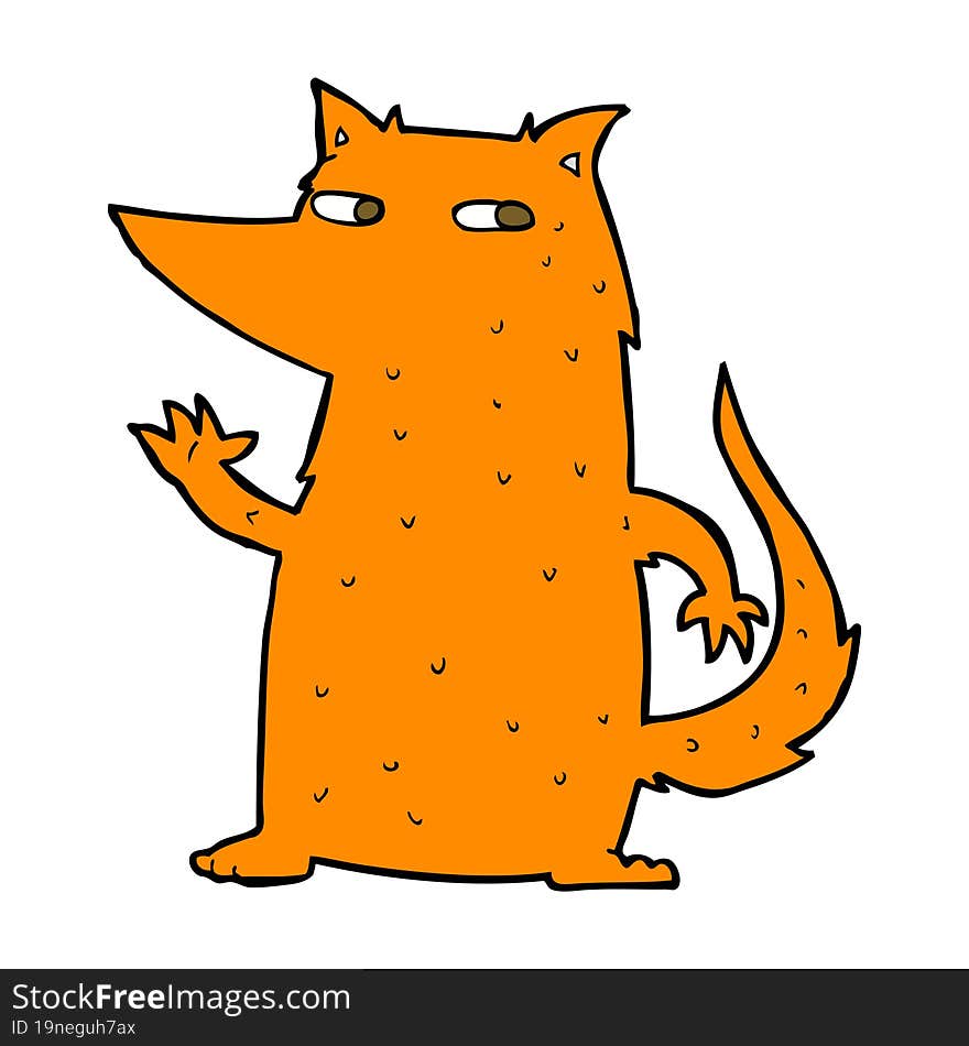 cartoon fox waving