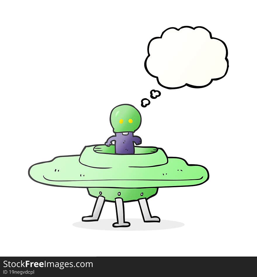 thought bubble cartoon flying saucer