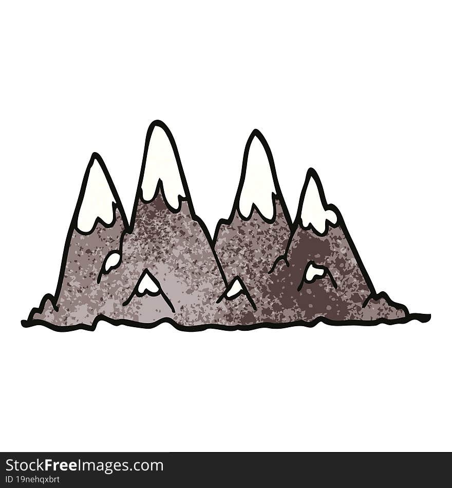 cartoon doodle mountain range