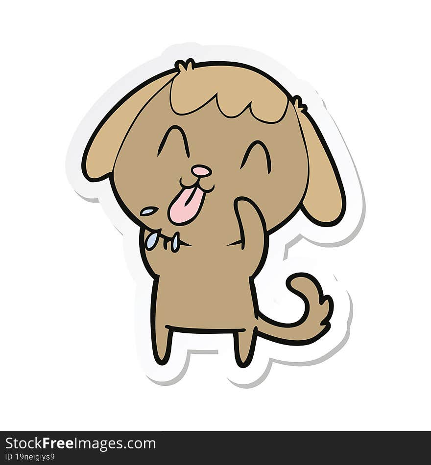 Sticker Of A Rude Dog Cartoon