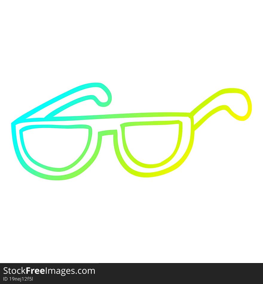 cold gradient line drawing cartoon sunglasses