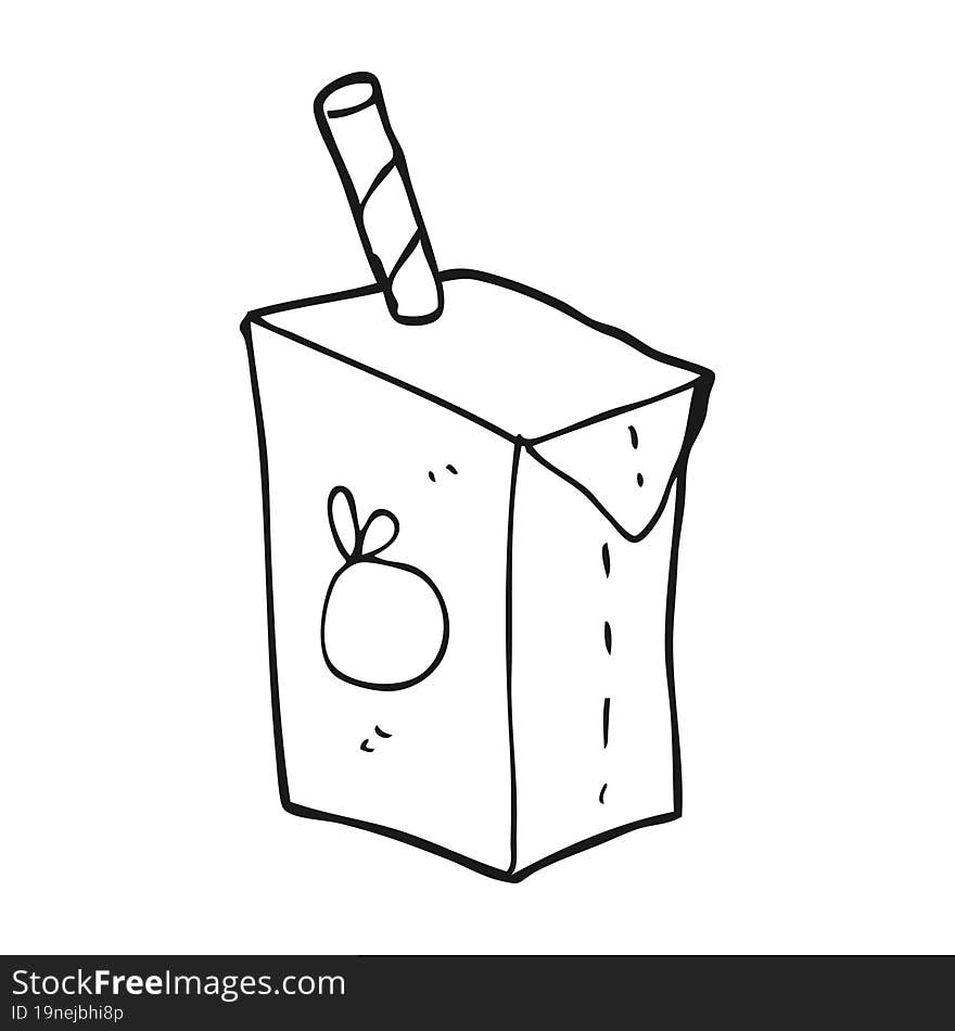 Black And White Cartoon Juice Box