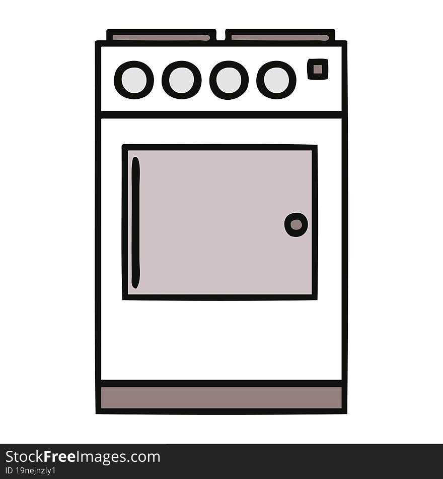 cute cartoon of a oven and cooker. cute cartoon of a oven and cooker