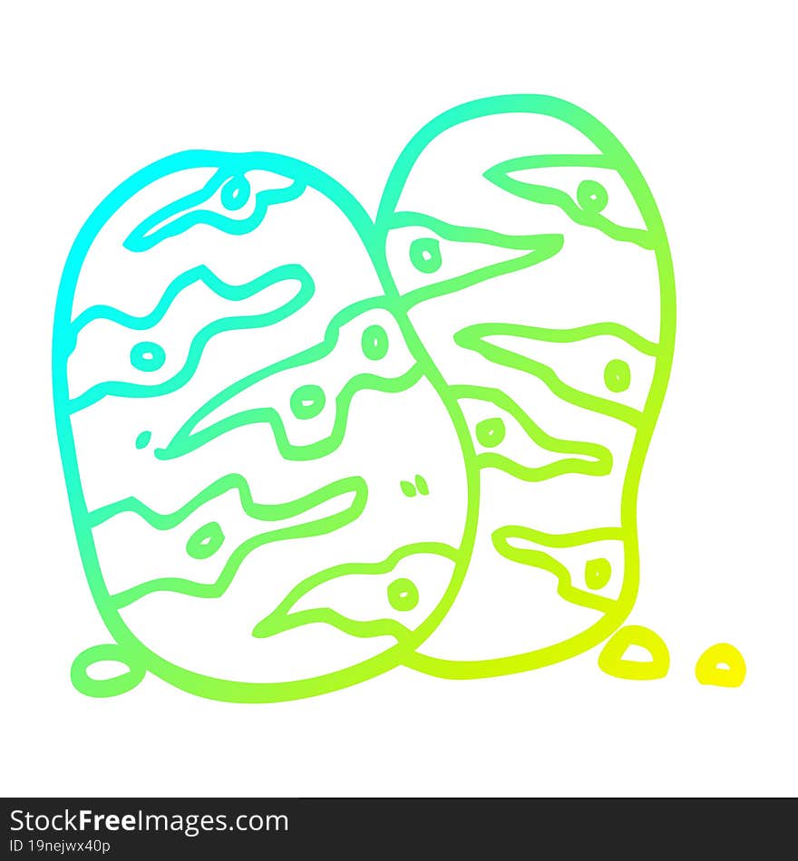 cold gradient line drawing cartoon potatoes