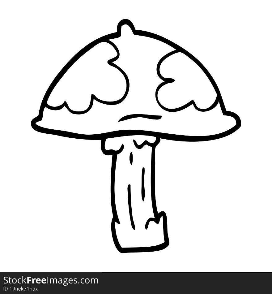 line drawing cartoon wild mushroom