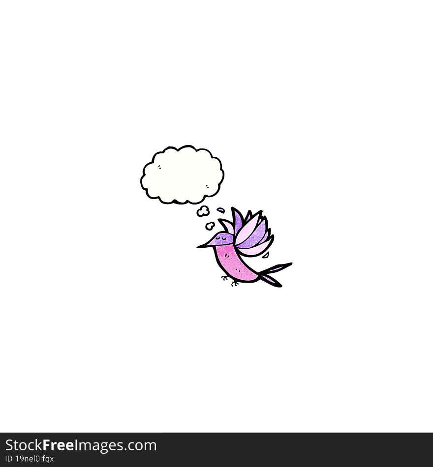 Cartoon Hummingbird With Thought Bubble