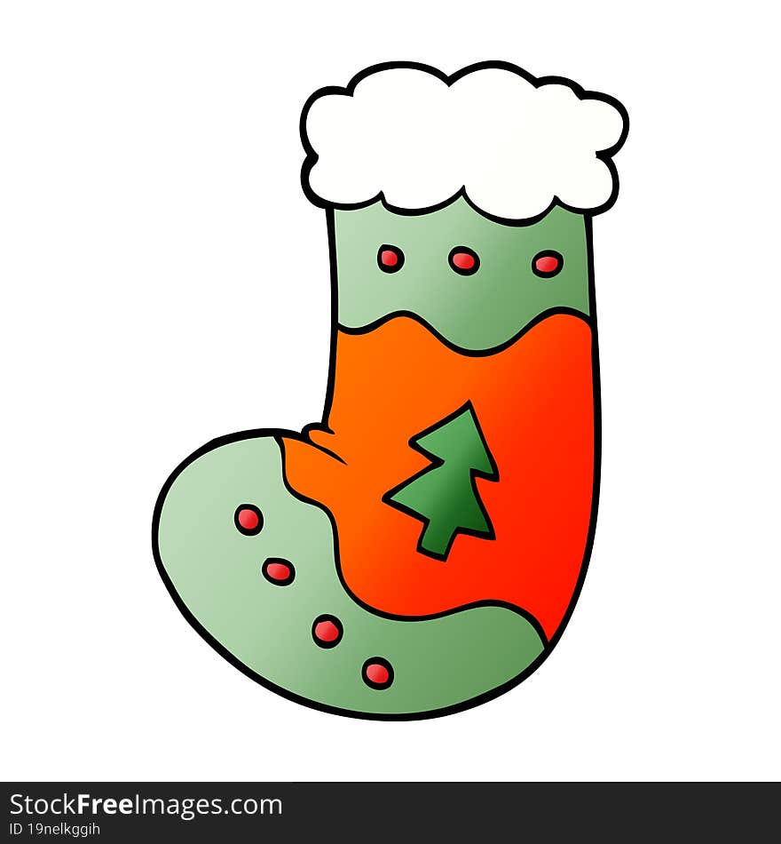 cartoon doodle christmas stocking