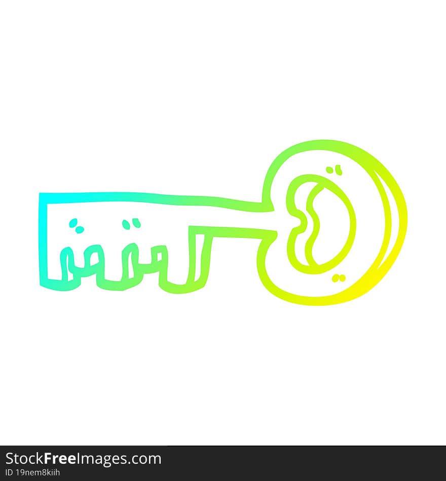 Cold Gradient Line Drawing Cartoon Metal Key