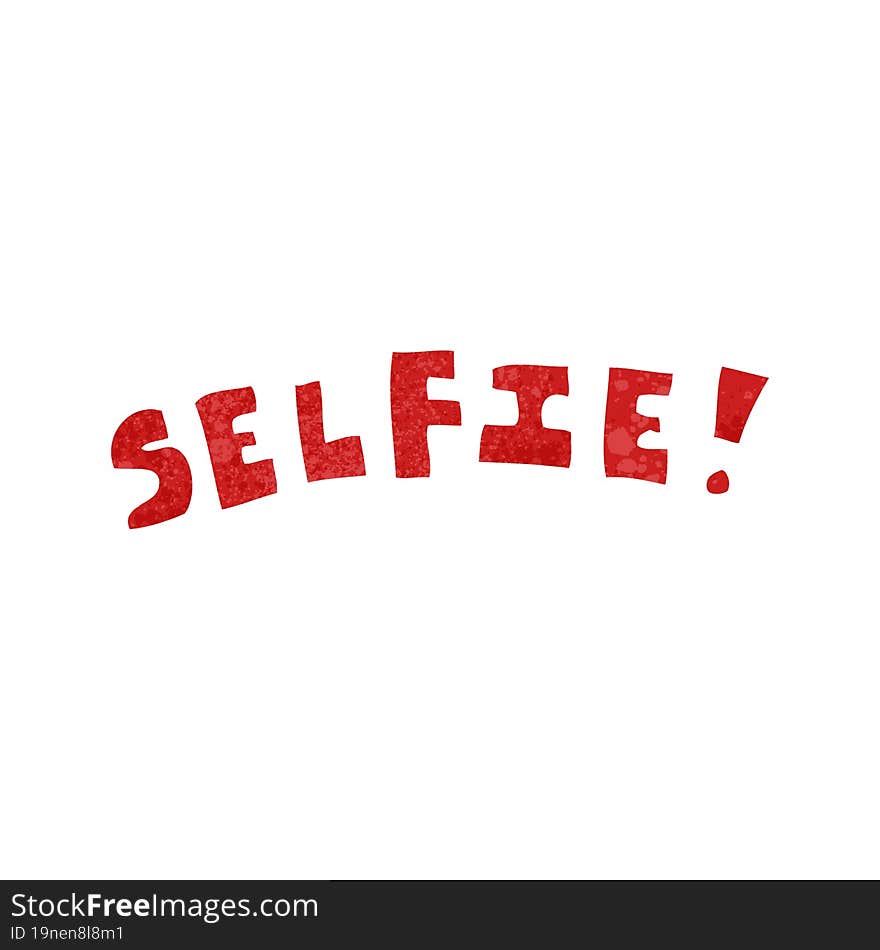 freehand retro cartoon selfie symbol