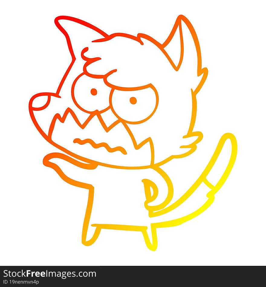 warm gradient line drawing cartoon annoyed fox