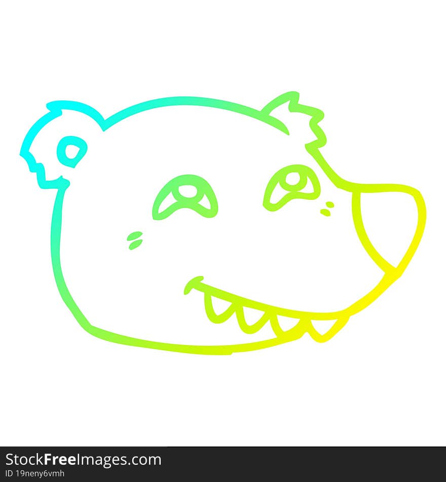 cold gradient line drawing cartoon polar bear face