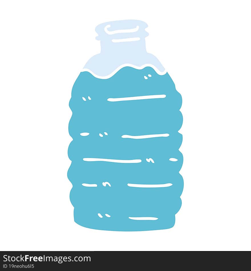 Flat Color Illustration Cartoon Water Bottle