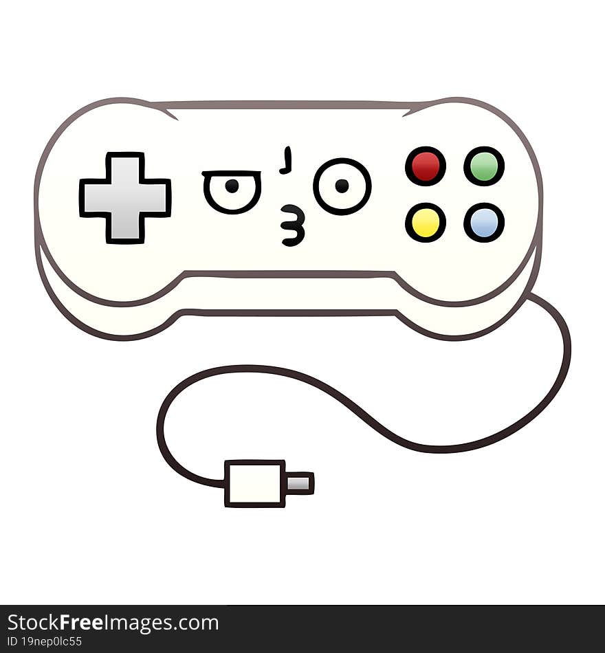 Gradient Shaded Cartoon Game Controller