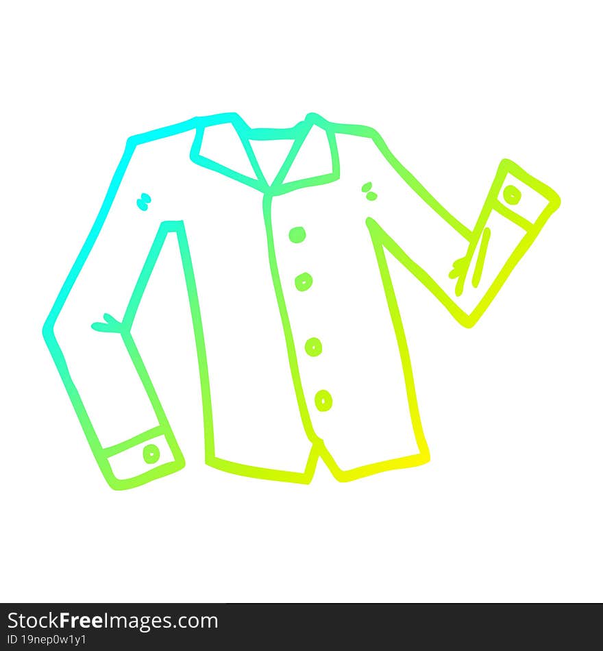 cold gradient line drawing cartoon work shirt