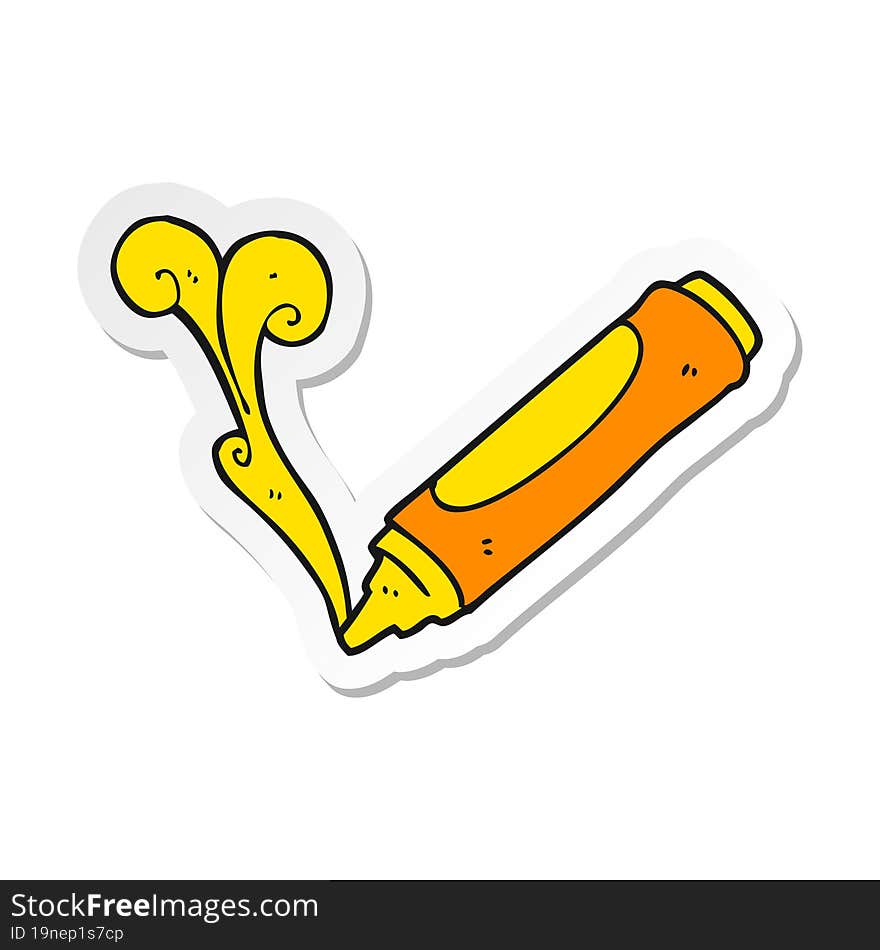 Sticker Of A Cartoon Wax Crayon