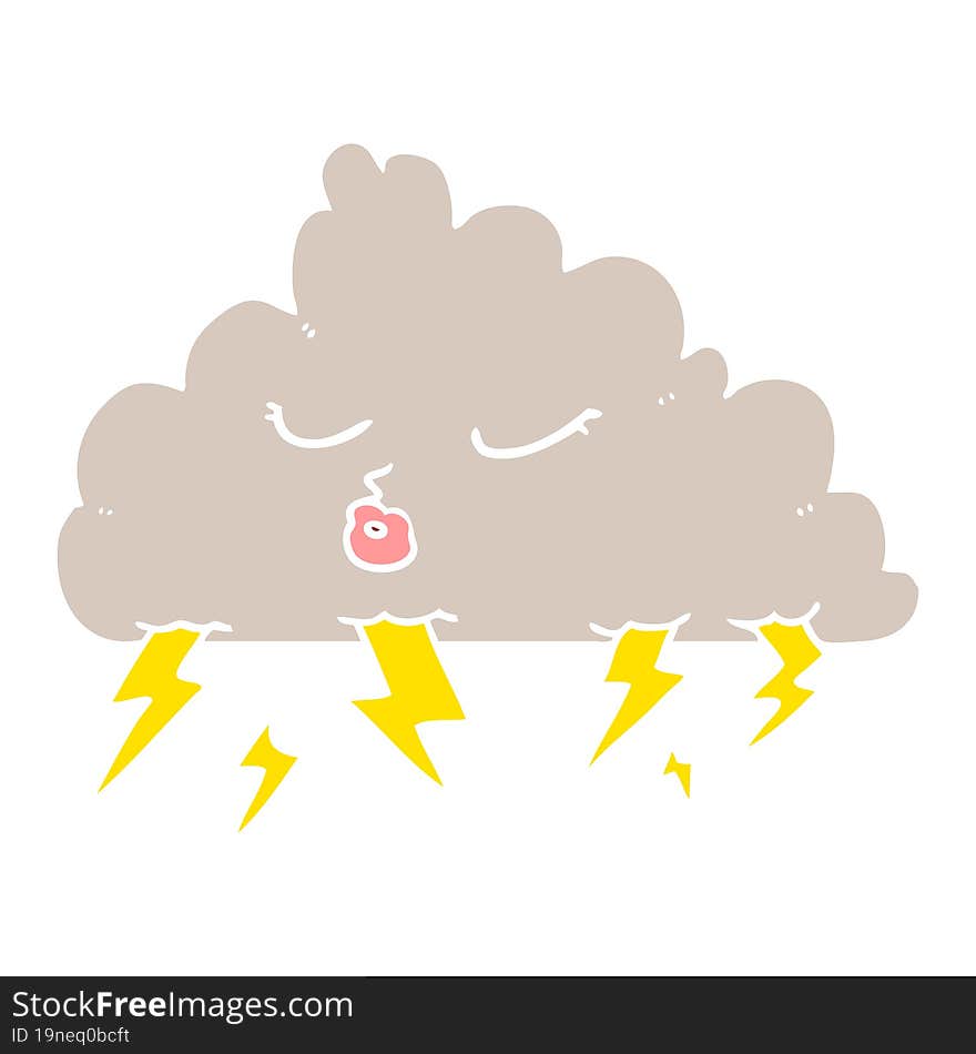 flat color style cartoon thundercloud