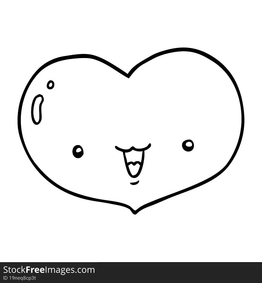 cartoon love heart character