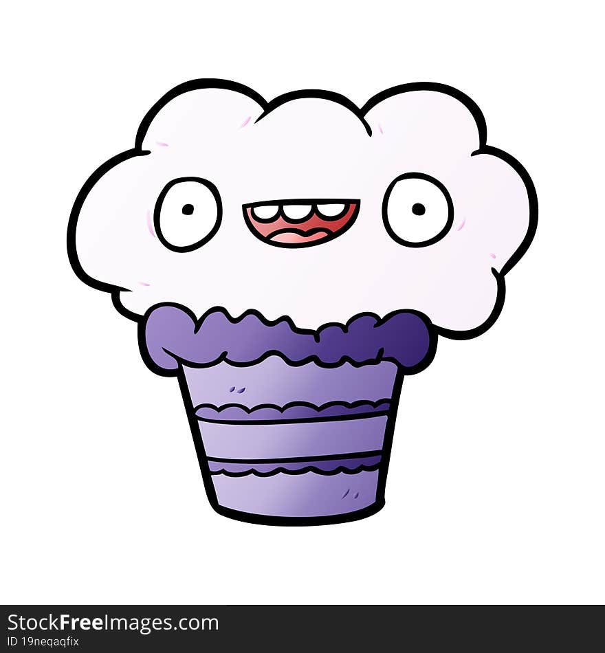 funny cartoon cupcake. funny cartoon cupcake