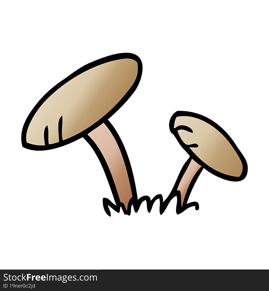 Gradient Cartoon Doodle Of Some Mushrooms