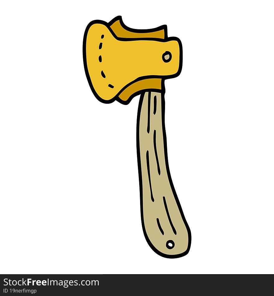 Cartoon Doodle Long Axe