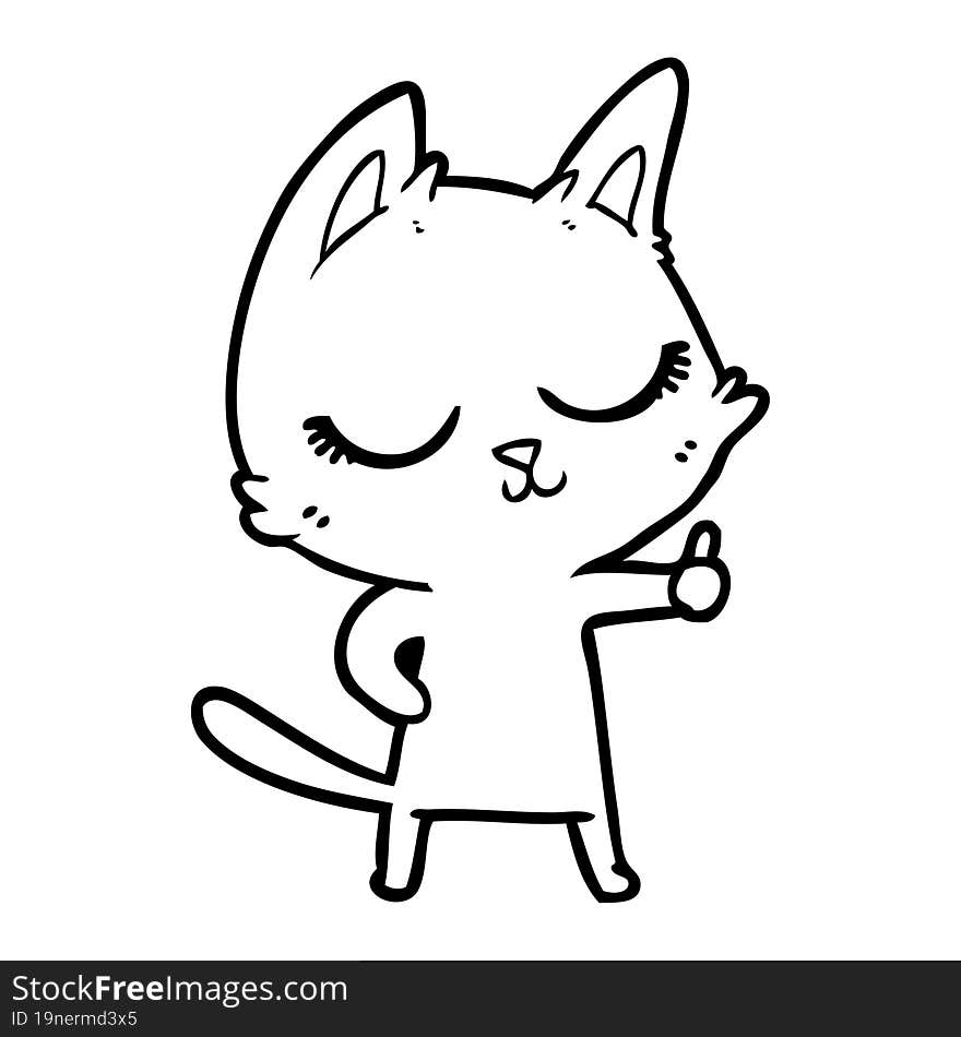 calm cartoon cat. calm cartoon cat