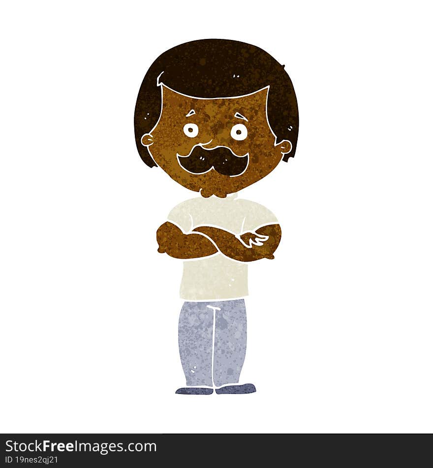 cartoon manly mustache man