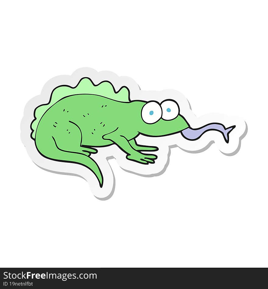 sticker of a cartoon lizard