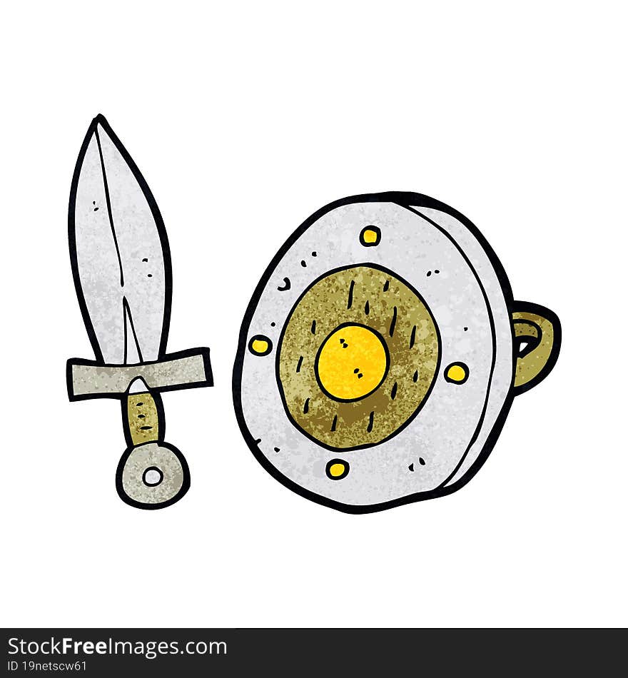 Cartoon Sword And Shield