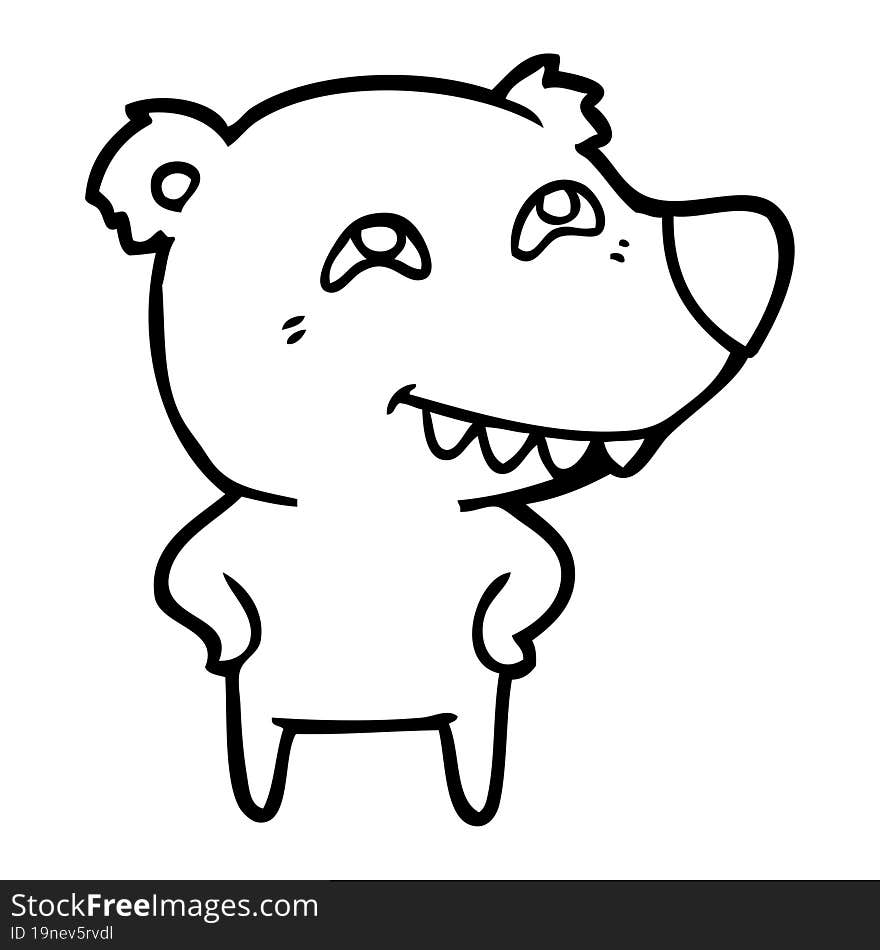 cartoon bear showing teeth. cartoon bear showing teeth