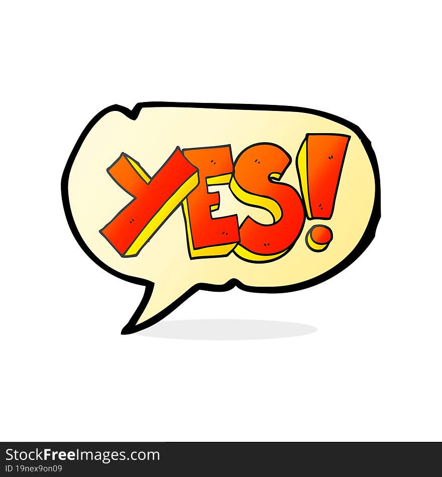 Speech Bubble Cartoon Yes Symbol