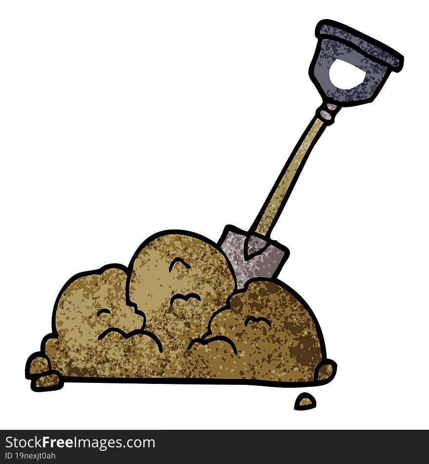 Cartoon Doodle Shovel In Dirt