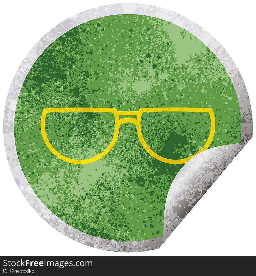 Spectacles Circular Peeling Sticker