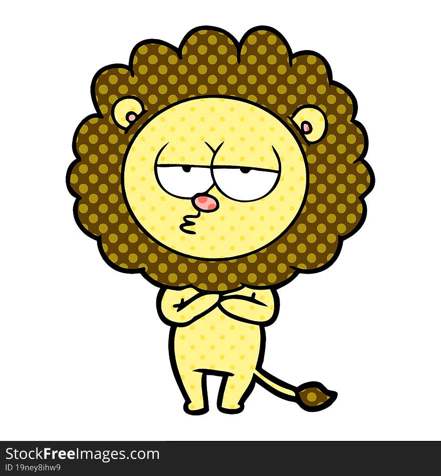 cartoon tired lion. cartoon tired lion