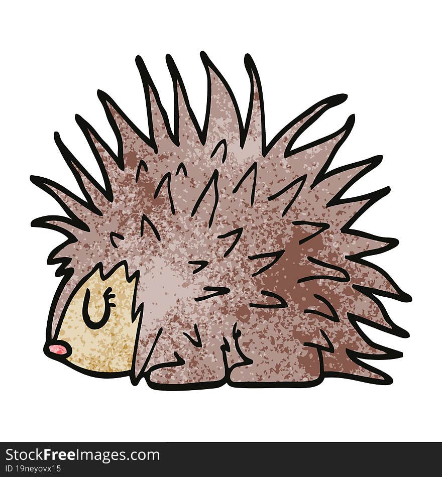 Cartoon Doodle Spiky Hedgehog